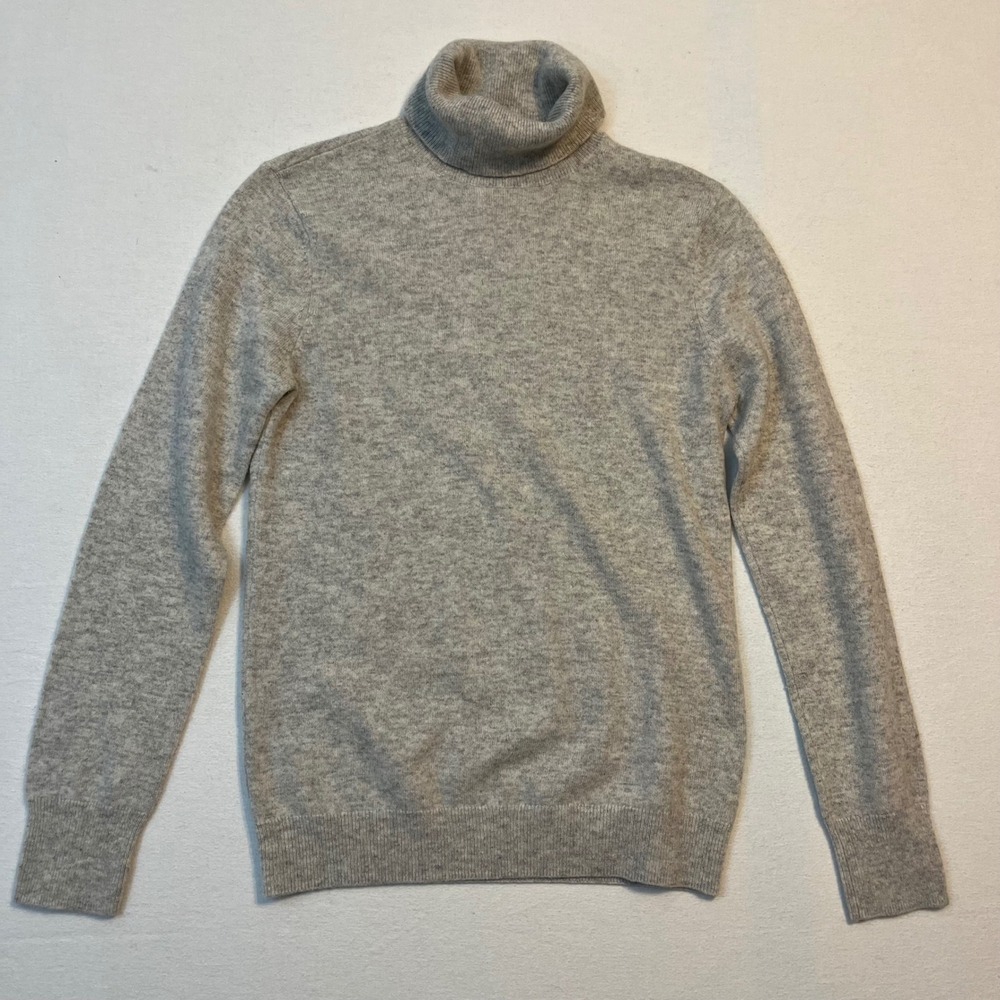 Orvis Turtleneck 100% Cashmere Sweater Womens S Gray Classic Soft Knit Top